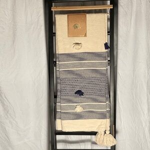 Habitat Cream and Navy Decorative Throw